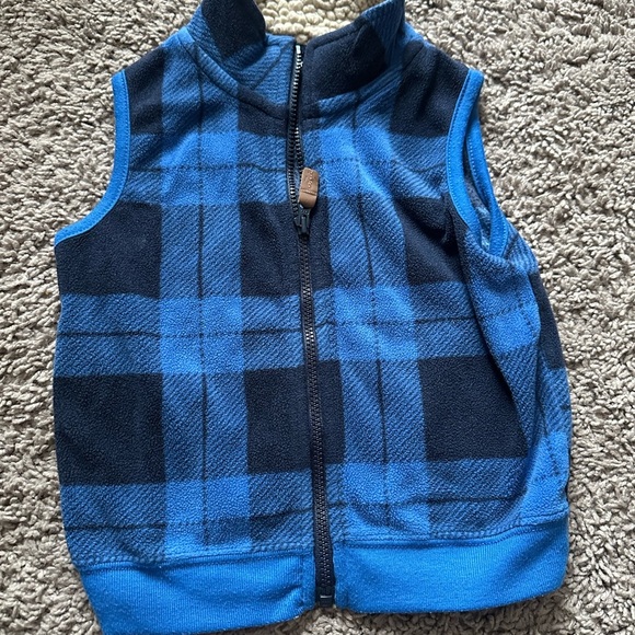Preloved kids Blue Plaid Vest - Picture 1 of 3